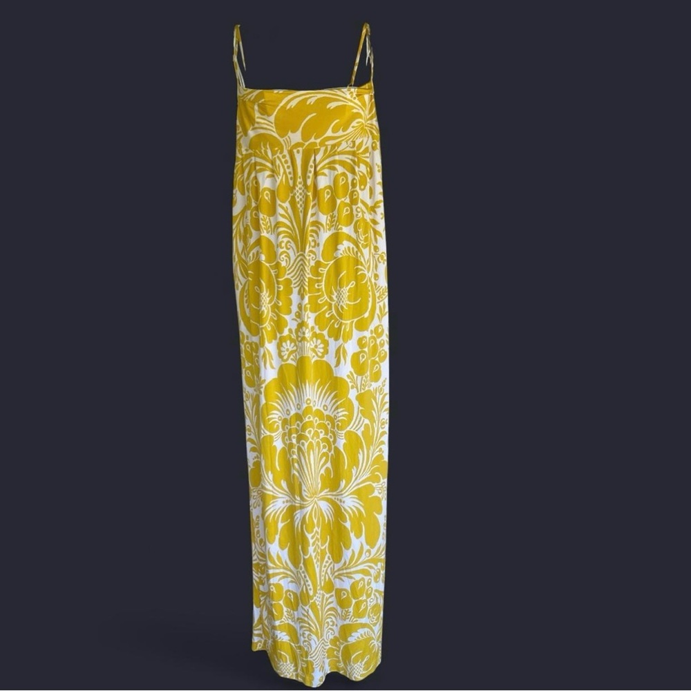 Diane Von Furstenberg Yellow and White Pauline Maxi Dress